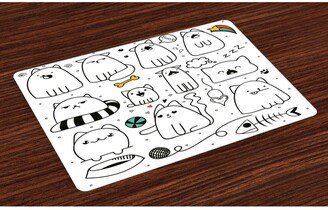 Cartoon Place Mats, Set of 4