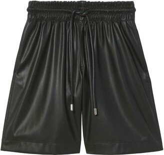 Faux-Leather High-Waisted Shorts