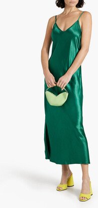 Satin midi slip dress-AB