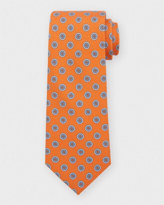 Men's Medallion-Print Silk Tie-AD