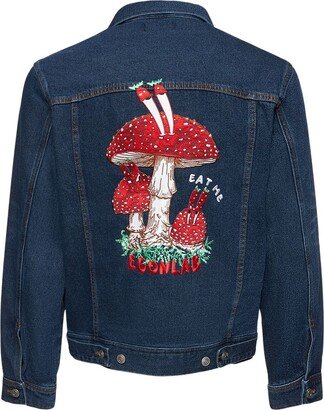 EGONLAB Eat Me embroidered cotton denim jacket