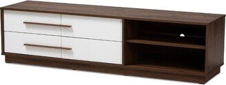 Mette Walnut Finished Wood TV Stand for TVs up to 63 White