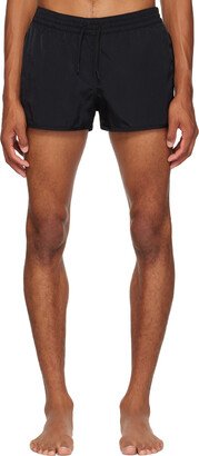 Black Embroidered Swim Shorts