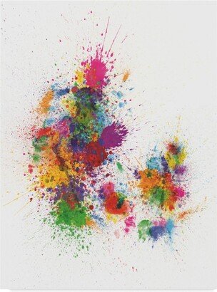 Michael Tompsett Denmark Paint Splashes Map Canvas Art - 37