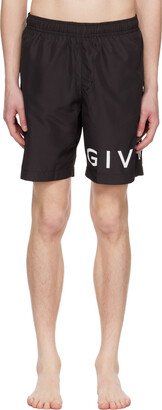 Black Printed Swim Shorts-AI