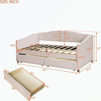 Upholstered daybed Twin Size with Two Drawers