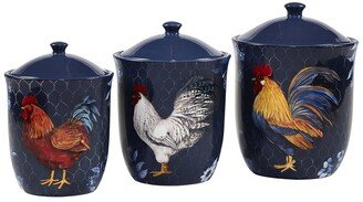 Indigo Rooster 3Pc Canister Set