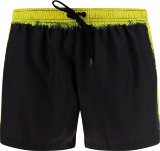 Rear Logo-Printed Drawstring Swim Shorts