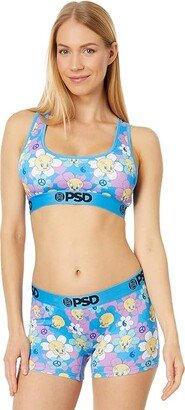 PSD Sports Bra (Blue/Tweety Flower Power SB) Women's Lingerie