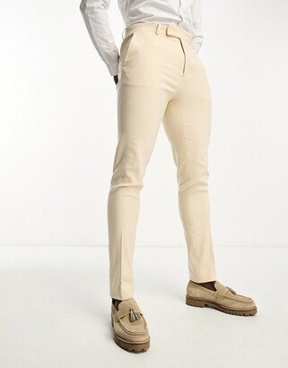 skinny oxford suit pants in sand