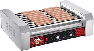 Great Northern Popcorn 9 Roller Hot Dog Machine Electric Countertop Cooker with Drip Tray & Dual Zones