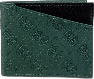 Men's Balder Quatro G Embossed Leather Rfid Slimfold Wallet - Green/black