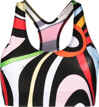 Marmo-print sports bra