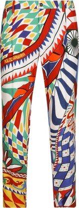 Carreto-print slim-cut trousers