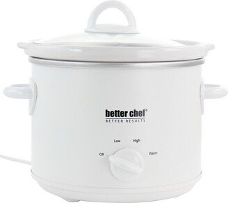3 Quart Round Slow Cooker with Removable Stoneware Crock in White