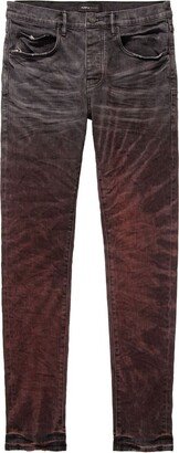 Red P001 Spiral Tie-Dye Low-Rise Skinny Jeans