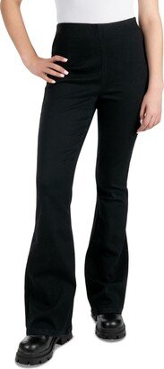 Juniors' Curvy Pull-On Flare-Leg Jeans