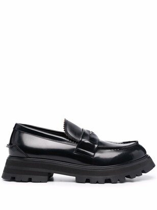 Ridged Leather Loafers