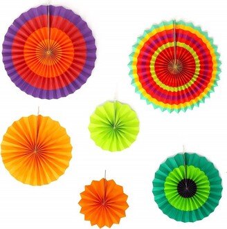 Big Mo's Toys Paper Fans - Pink, Green and Blue