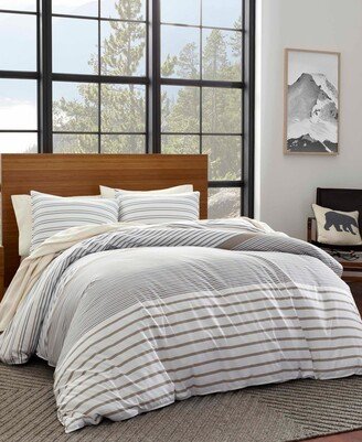 Closeout! Cooper Stripe Beige Duvet Cover Set, Twin