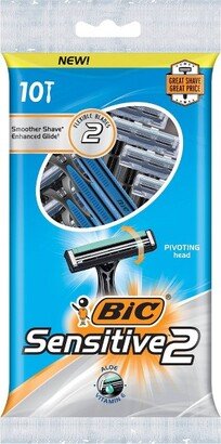 BiC Sensitive 2 Twin Blade Men's Disposable Razors - 10ct