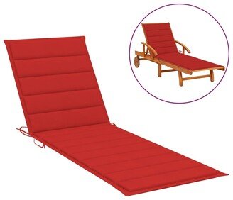 Sun Lounger Cushion Red 78.7x19.7x1.2 Oxford Fabric - 78.7 x 19.7 x 1.6