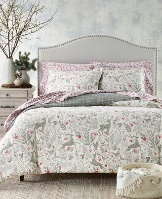 Woodland Flannel Duvet Cover, King, Created for Macy's