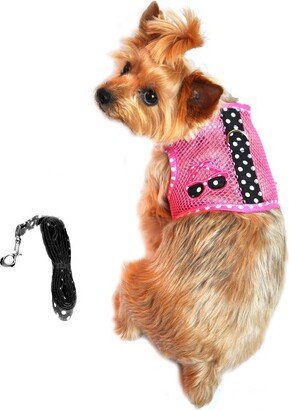 Doggie Design Cool Mesh Dog Harness Under the Sea Collection-Sunglasses Pink and Black Polka Dot(Medium)