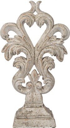 Cement and Sand Constructed Decorative Accent Sculpture, White