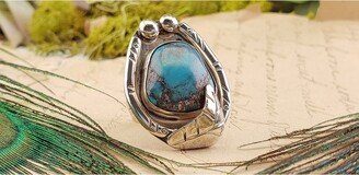 Vintage Sterling Silver Turquoise Gemstone Ring