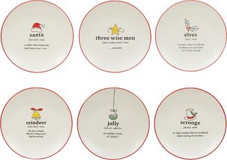 Christmas Fun Sayings 8.5 Dessert Plates Set of 6