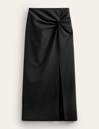 Knot Detail Jersey Midi Skirt