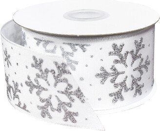 Ribbon Wired Snowflakes White/Silver