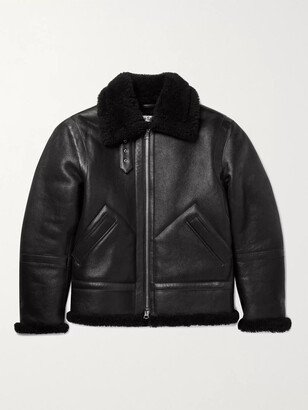 Shearling-Lined Full-Grain Leather Jacket