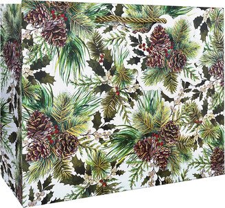 Tote Large Horizontal Foil Sprigs Pinecone Multi/Gold