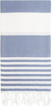 Harpo Blue Turkish Beach & Bath Towel - Citizens Of The Collection Striped Baby Shower Wedding Bachelorette Party Giftsarong Pareo