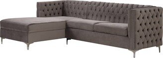 ACME Sullivan Sectional Sofa in Gray Velvet