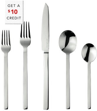 5Pc Flatware Set With Steak Knife With $10 Credit-AA