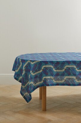 Cabana - Topkapi Printed Linen Tablecloth - Blue