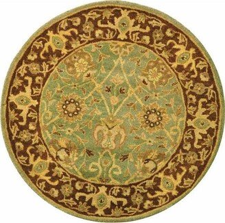 Antiquity At21 Green 3'6 x 3'6 Round Area Rug