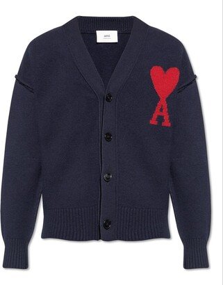 Logo Embroidered Buttoned Knit Cardigan