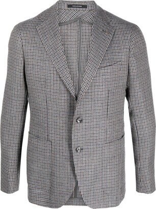 Micro-Houndstooth Pattern Blazer