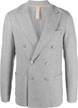 Peak-Lapels Double-Breasted Blazer-AI