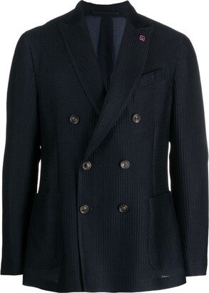 Double-Breasted Cotton Blazer-AB