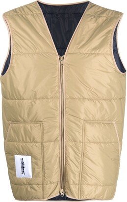 padded V-neck gilet-AA