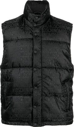 Jacquard Logo-Motif Padded Gilet