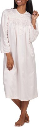 Women's Embroidered Button-Front Nightgown