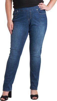 Peri Pull-On Mid Rise Straight Leg Jeans