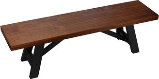 Marli Dining Bench with Black Steel Trestle Frame