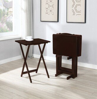 Furniture Donna Cappuccino 5-piece Tray Table Set